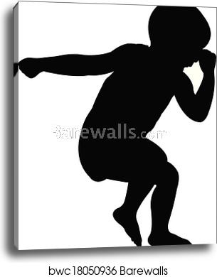 305x390 Baby Boy Sleeping, Silhouette Vecto, Canvas Print Barewalls