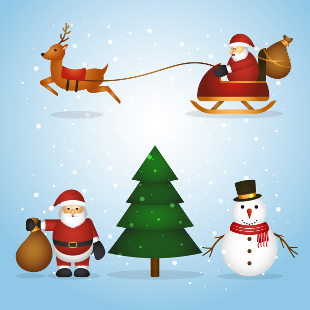 626x626 Santa's Sleigh Vector Premium Download