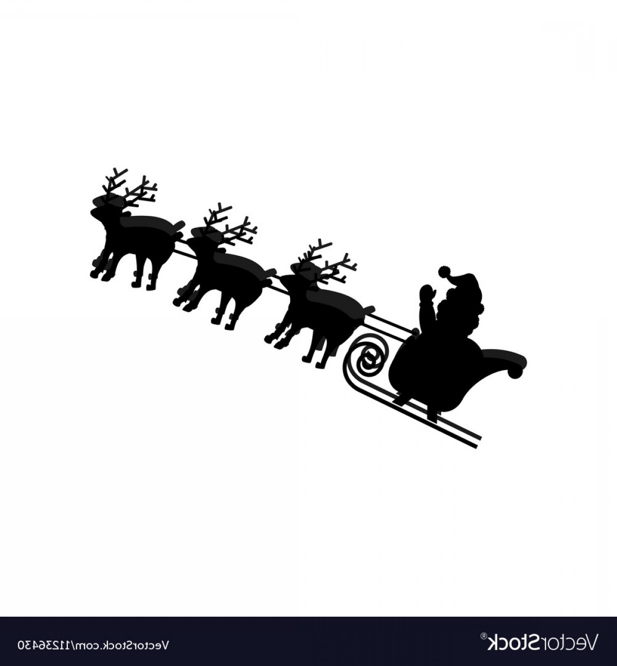 1200x1296 Santa And Deer In Sleigh Vector Soidergi