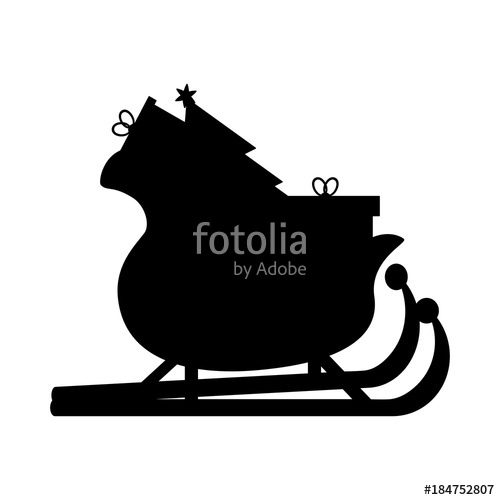 500x500 Santas Sledge With Presents Santa Sleigh Vector Illustration