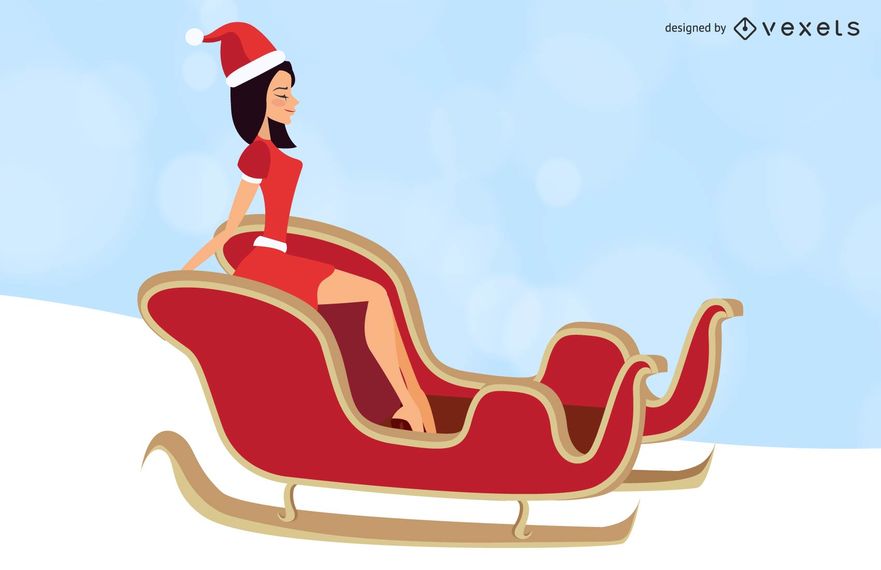 881x570 Sexy Santa Girl Sitting In Sleigh