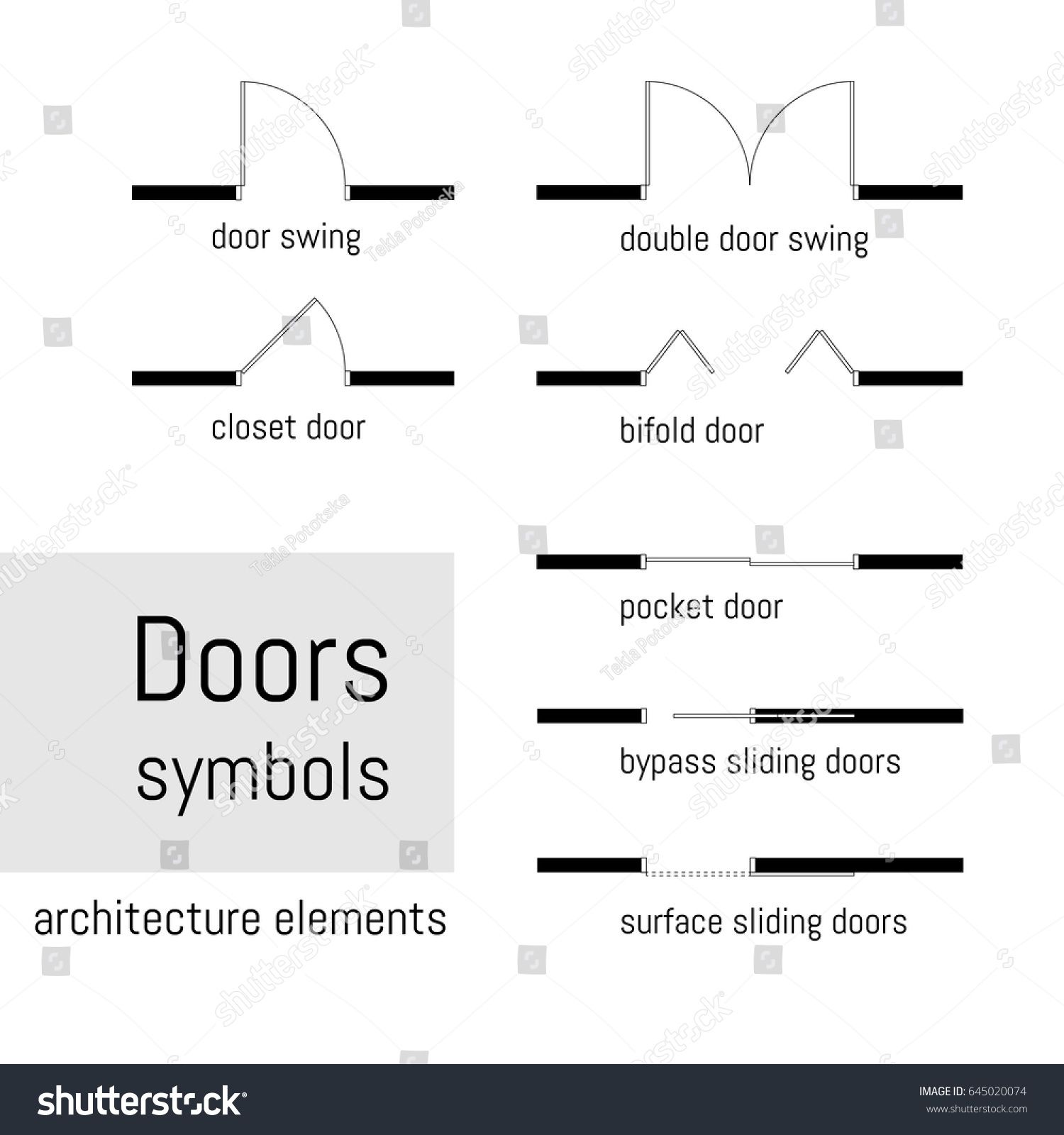 Set Of Simple Vector Door, Sliding Doors Top View, Construction 1500x1600 Set Of Simple Vector Door, Sliding Doors Top View, Construction