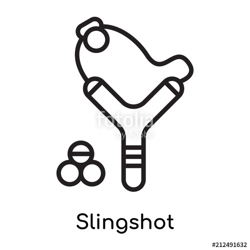 500x500 Slingshot Icon Vector Sign And Symbol Isolated On White Background
