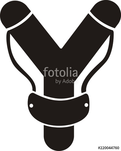 400x500 Slingshot Icon Vector On White Background Stock Image And Royalty