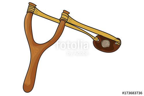 500x333 Wooden Slingshot With A Stretched Rubber Band Slingshot Is Ready