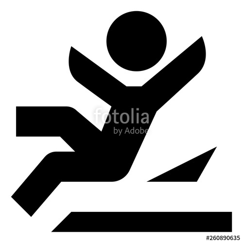 500x500 Slip And Fall Vector Icon Stock Image And Royalty Free Vector