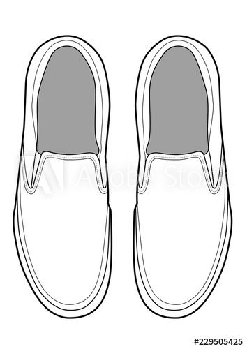354x500 Slip On Shoes Illustrator Vector Template