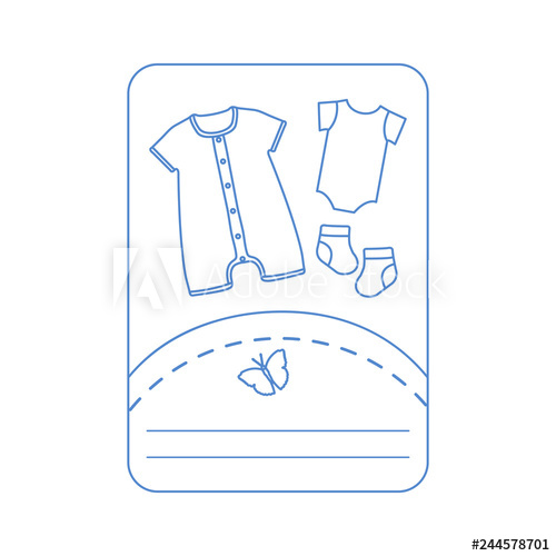 500x500 Vector Illustration With Baby Clothes Slip, Socks