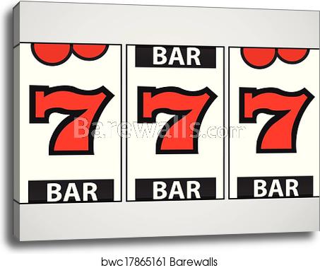 453x379 Slot Machine Vector Illustration, Canvas Print Barewalls Posters