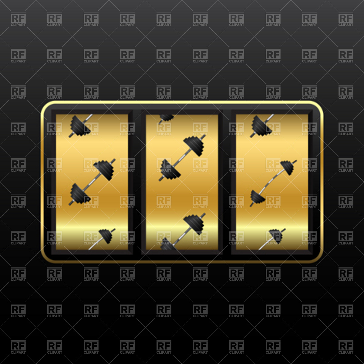 1200x1200 Slot Machine With Dumbbells Vector Image Of Sport And Leisure