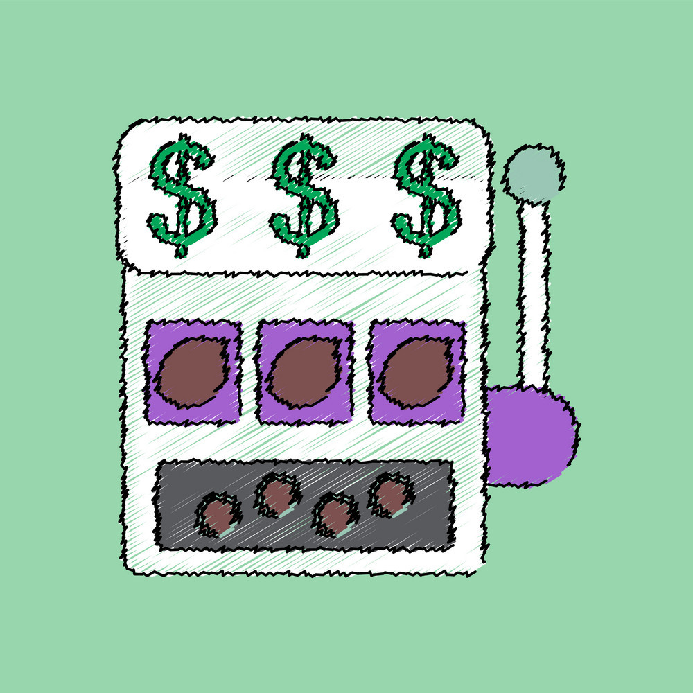 1000x1000 Flat Shading Style Icon Casino Slot Machine Vector