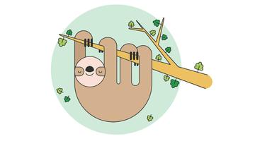 360x200 Sloth Free Vector Art