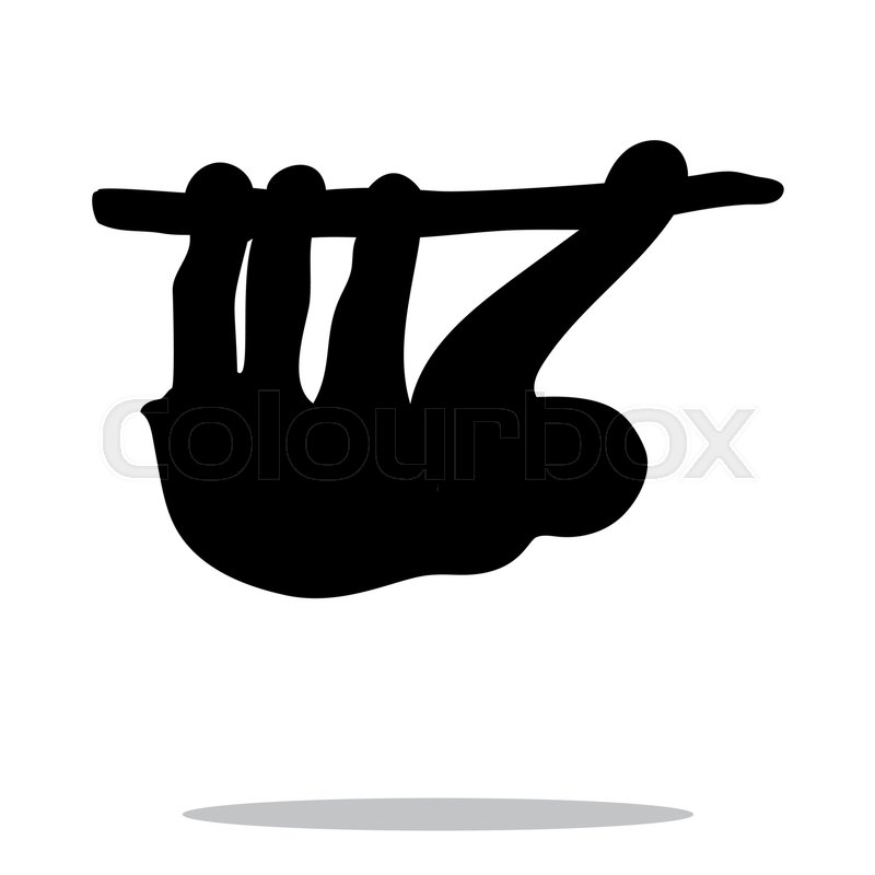 800x800 Sloth Mammal Black Silhouette Animal Stock Vector Colourbox