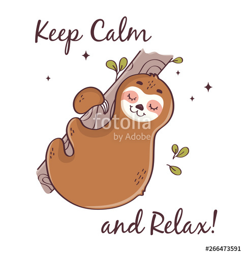 480x500 Sleeping Sloth Vector Illustration Isolated On White Background