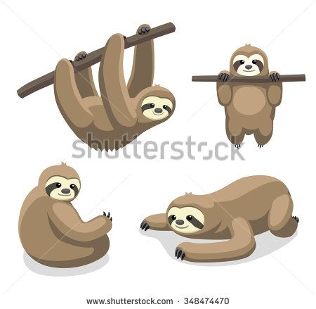 450x439 Sloth Cartoon Vector Illustration Sloth Sloth Cartoon, Sloth
