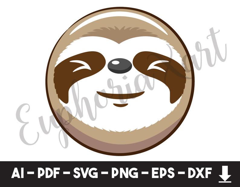794x619 Sloth Sloth Vector Sloth Cartoon Sloth Clipart Cute Etsy