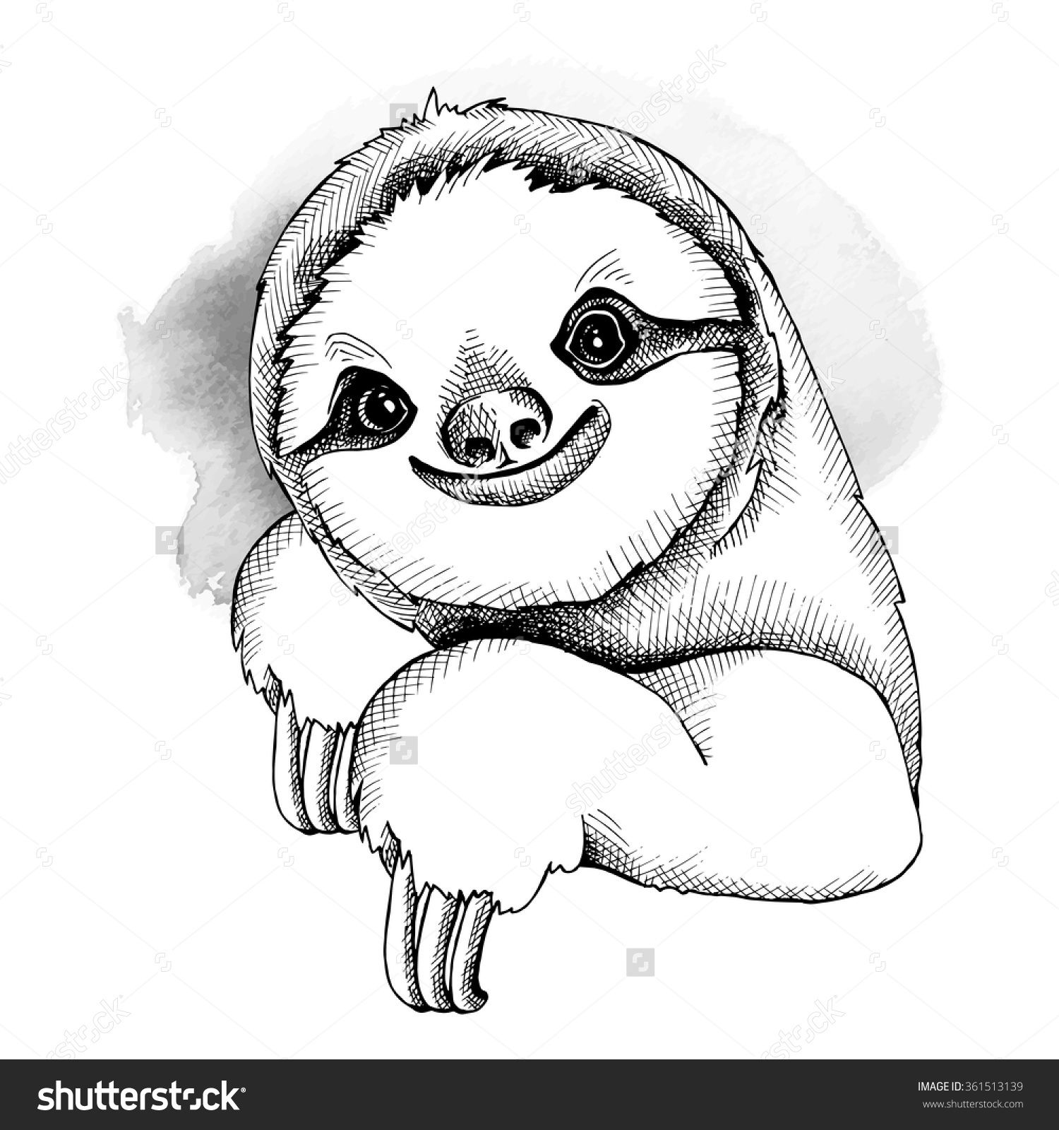 1500x1600 The Image Of The Sloth Vector Illustration