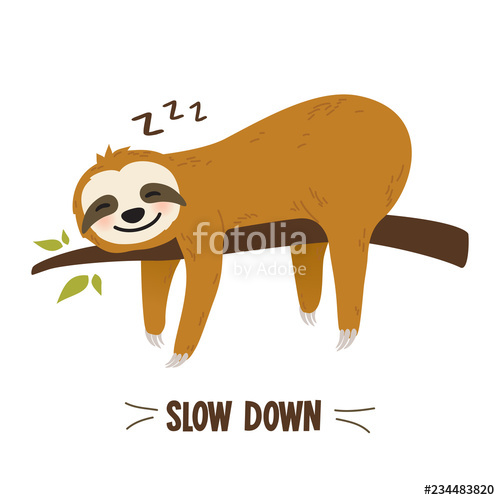 500x500 Cute Cartoon Sloth Vector Graphic Design Adorable Hand Drawn Baby