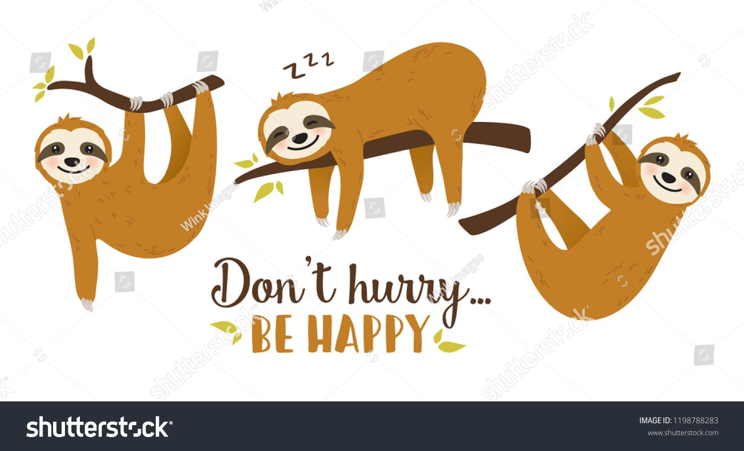 1500x909 Set Of Cute Cartoon Sloth Vector Graphic Design Adorable Hand