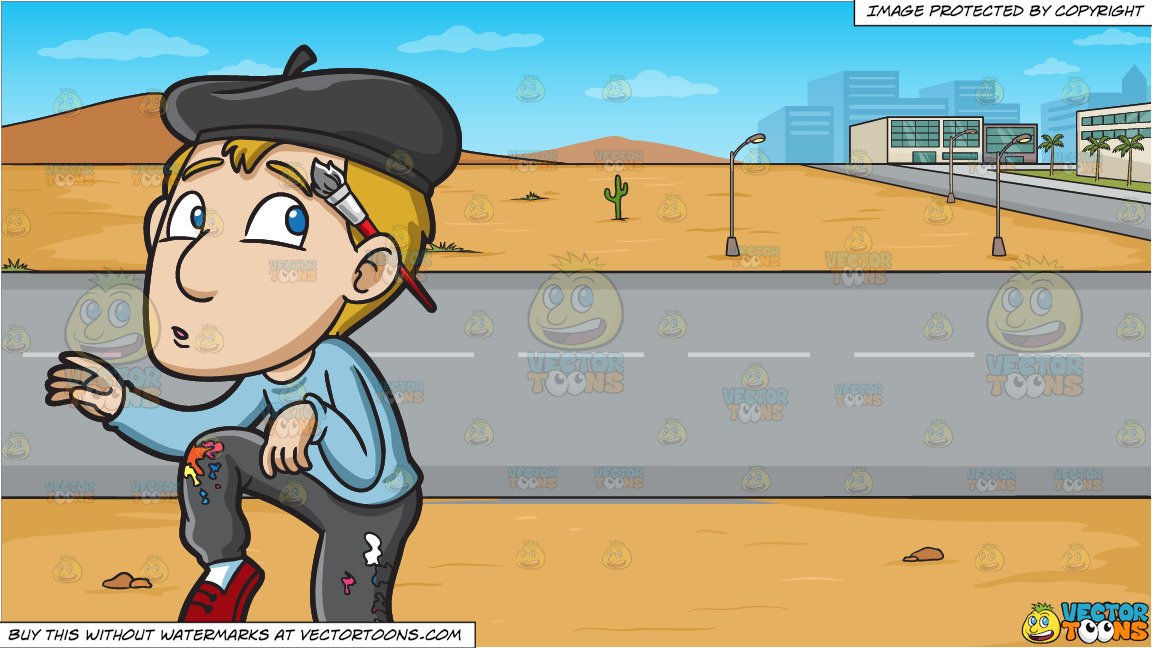 1152x648 A Painter Trying To Get Away Slowly And A Road Running Through