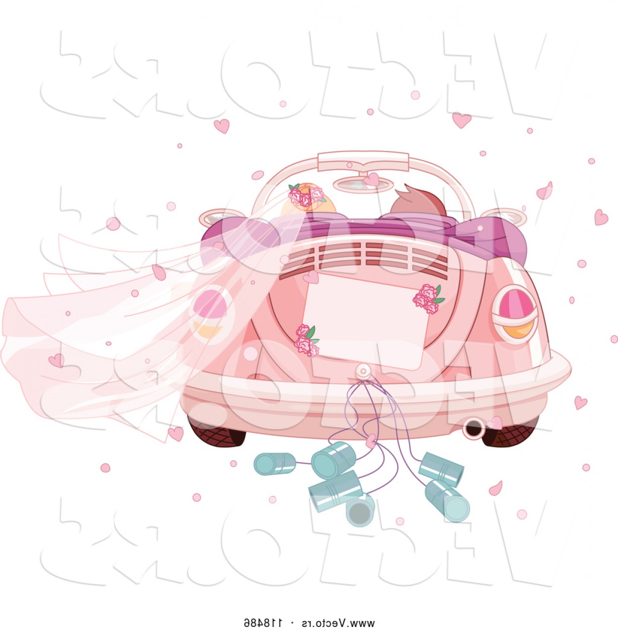 Vector Of Cartoon Couple Driving Away In A Pink Vw Slug Bug 1228x1252 Vector Of Cartoon Couple Driving Away In A Pink Vw Slug Bug