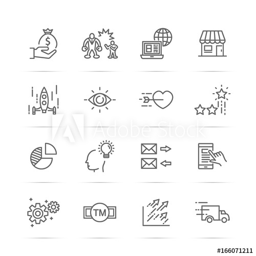 500x500 Small Business Vector Line Icons