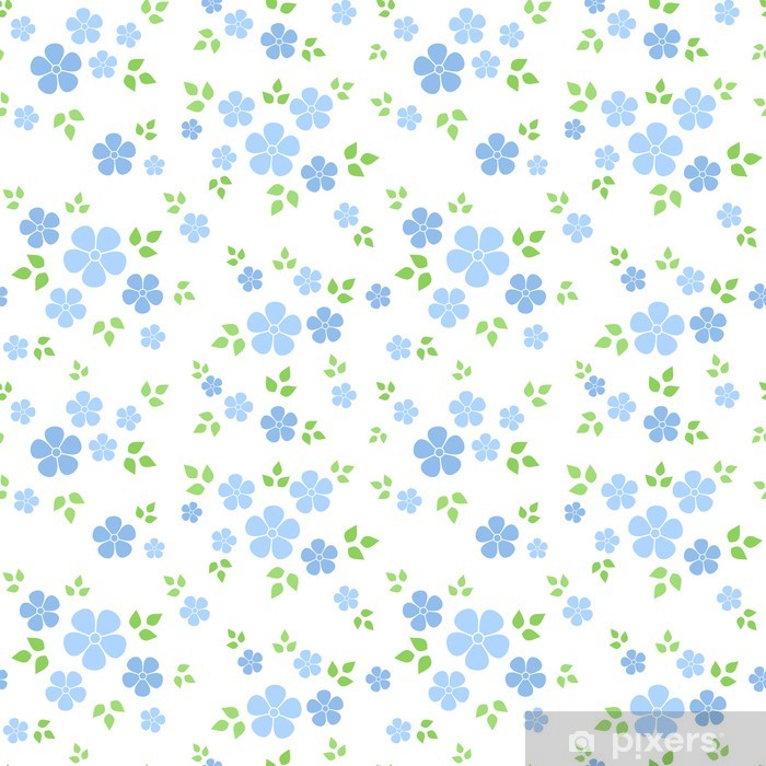 Seamless Pattern With Small Blue Flowers Vector Illustration 700x700 Seamless Pattern With Small Blue Flowers Vector Illustration