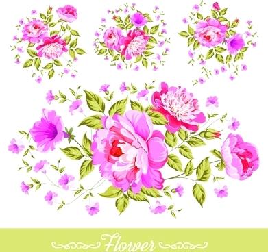 Pink Flowers Backgrounds Vector 391x368 Pink Flowers Backgrounds Vector