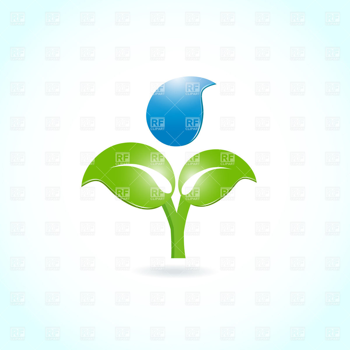 1200x1200 Water Drop And Small Green Plant Vector Image Of Plants