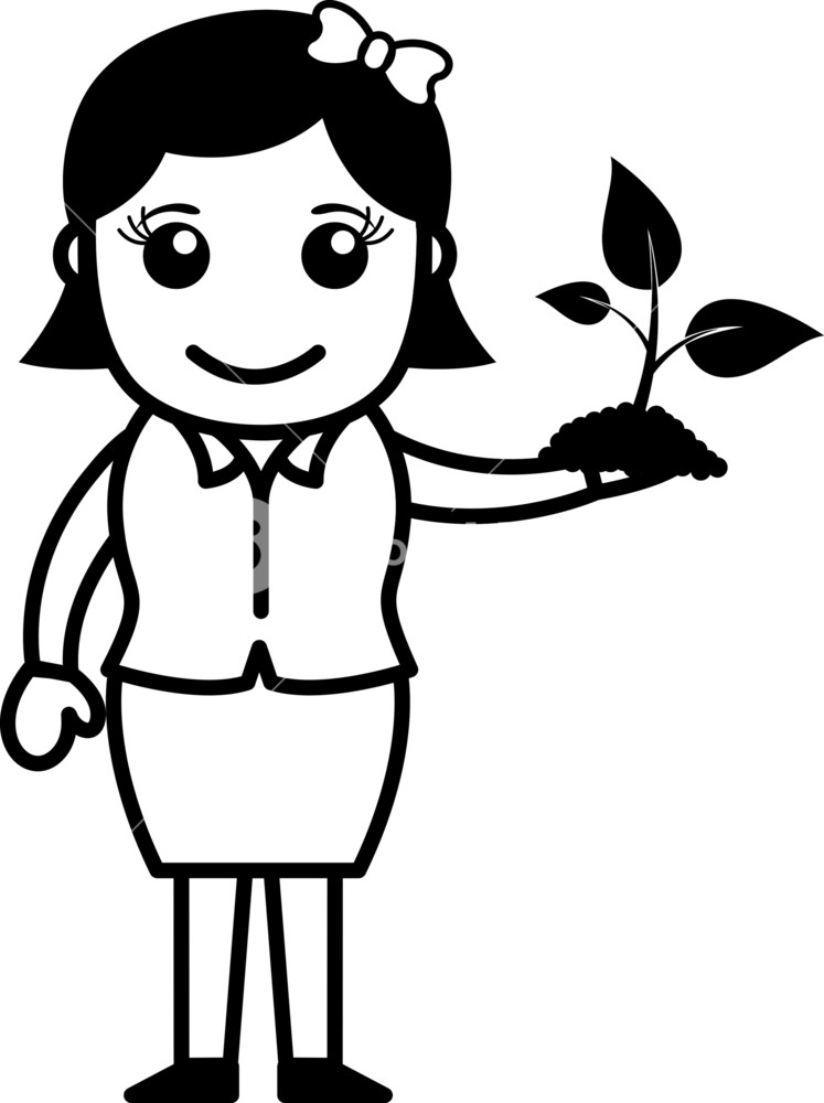 747x1000 Girl Holding A Small Plant