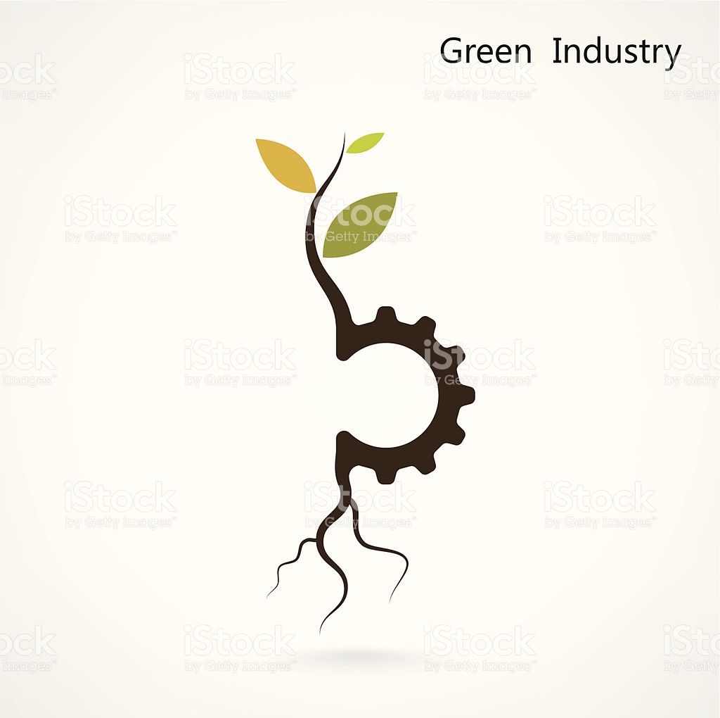 1024x1020 Green Industry Concept Small Plant And Gear Symbol, Business
