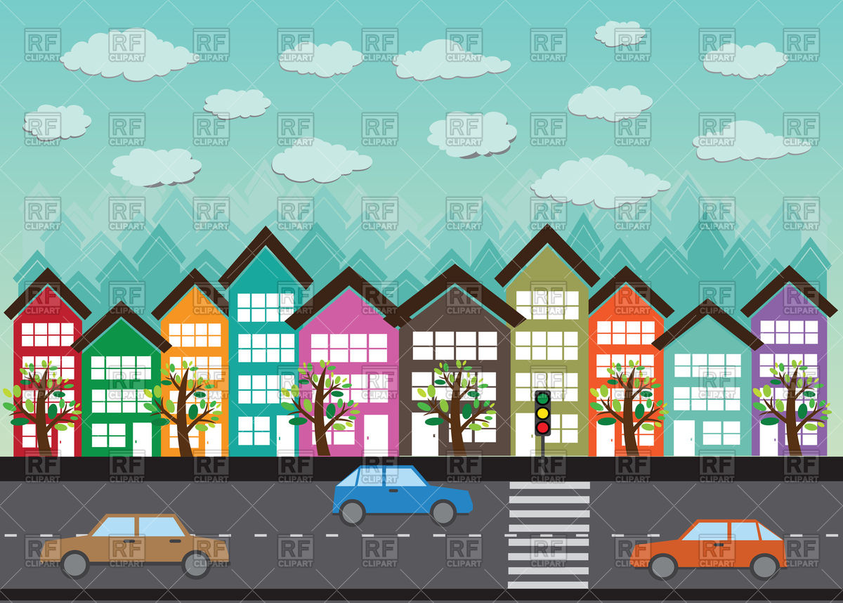 Street Of Small European Town Vector Image Of Architecture 1200x858 Street Of Small European Town Vector Image Of Architecture