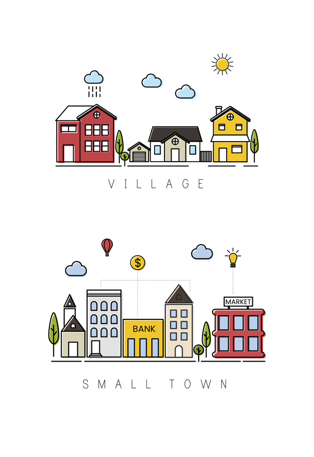 Village And Small Town Vector Free Download 626x910 Village And Small Town Vector Free Download