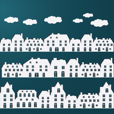 Banner With Small Town Vector Illustration Royalty Free Vector 450x450 Banner With Small Town Vector Illustration Royalty Free Vector