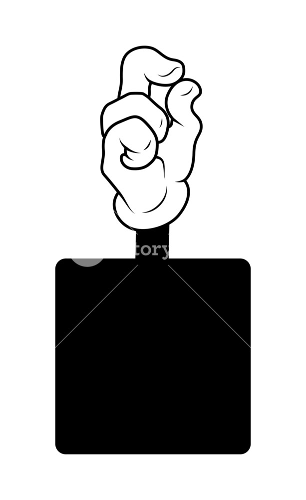 613x1000 Small Hand Gesture Vector Banner Royalty Free Stock Image