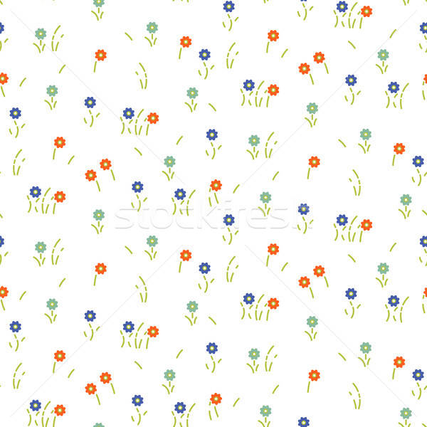 600x600 Small Flowers Line Floral Tender Pattern Seamless Vector Vector