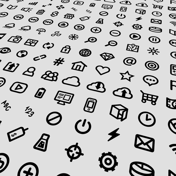 600x600 Free For Commercial Small Icons Vector Design Set