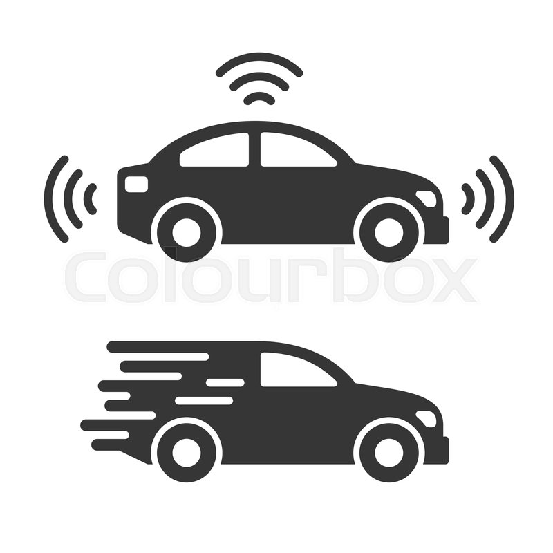 800x800 Smart Car Icon Set On White Stock Vector Colourbox