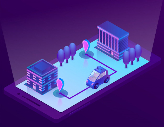 626x486 Isometric Smart Car Technology For Smartphone, App For Device