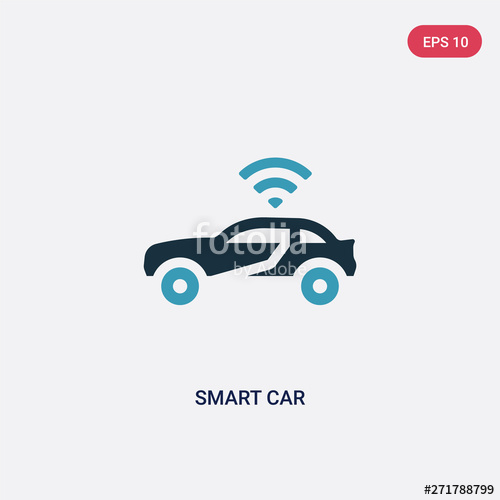 500x500 Two Color Smart Car Vector Icon From Programming Concept Isolated