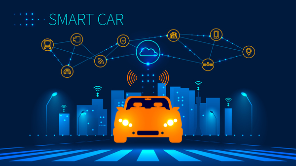 600x337 City Night With Smart Car Infographic Vector Free Download
