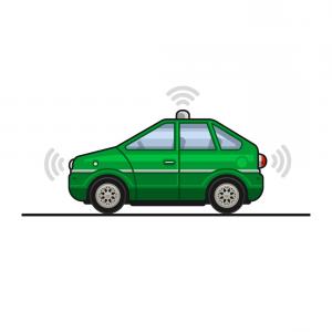 300x300 Green Smart Car Icon With Sensors And Radar Vector Hoodamathrun