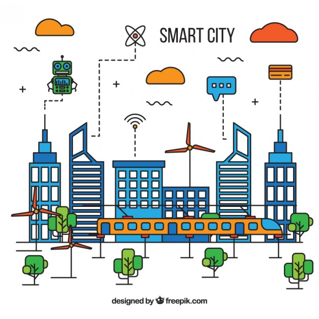 626x626 Smart City Background Of Linear Style Vector Free Download