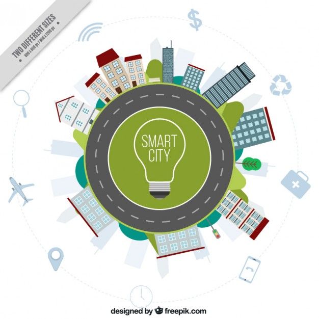 626x626 Smart City Background With Buildings And Road Free Vector My Th