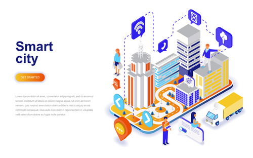 500x312 Smart City Isometric Concept Template Vector Free Download