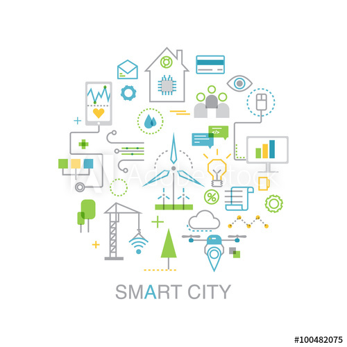 500x500 Smart City Vector Concept