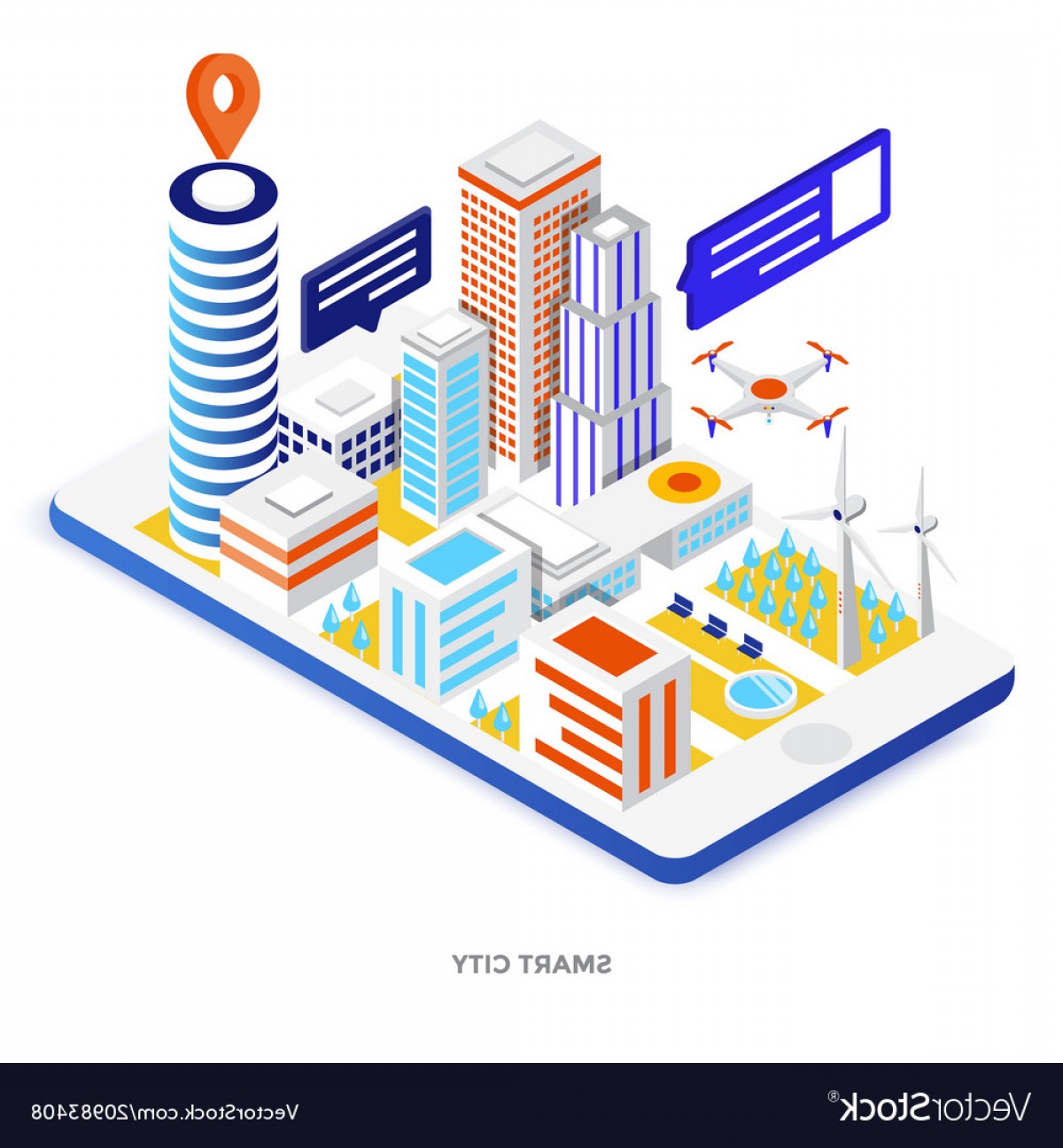 1200x1296 Flat Color Modern Isometric Smart City Vector Hoodamathrun