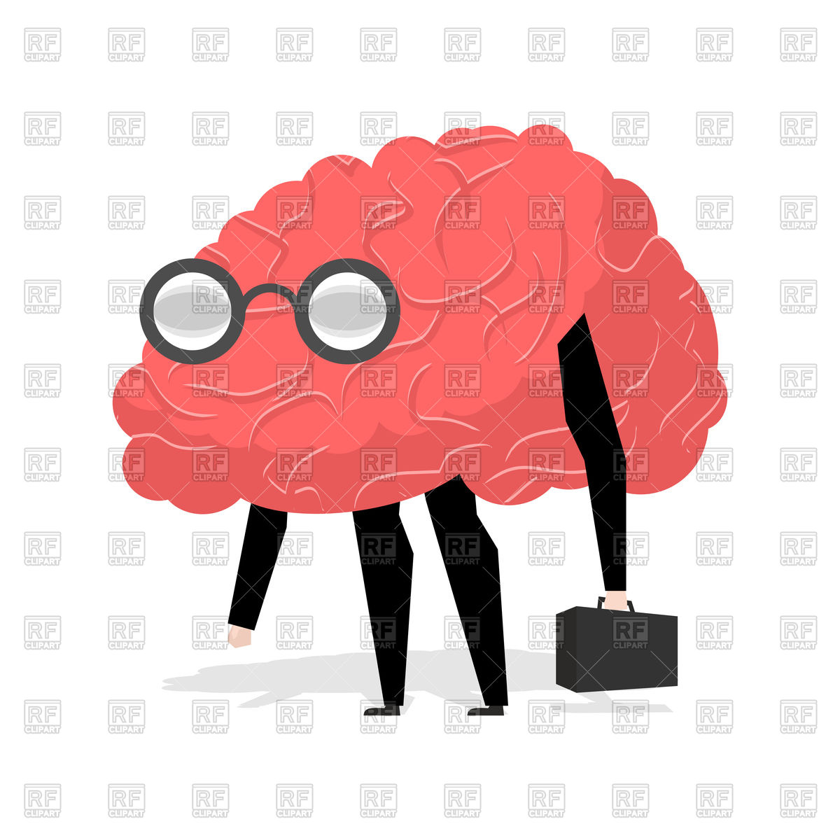 1200x1200 Brain With Glasses, Intellect, Smart Vector Image Of Objects