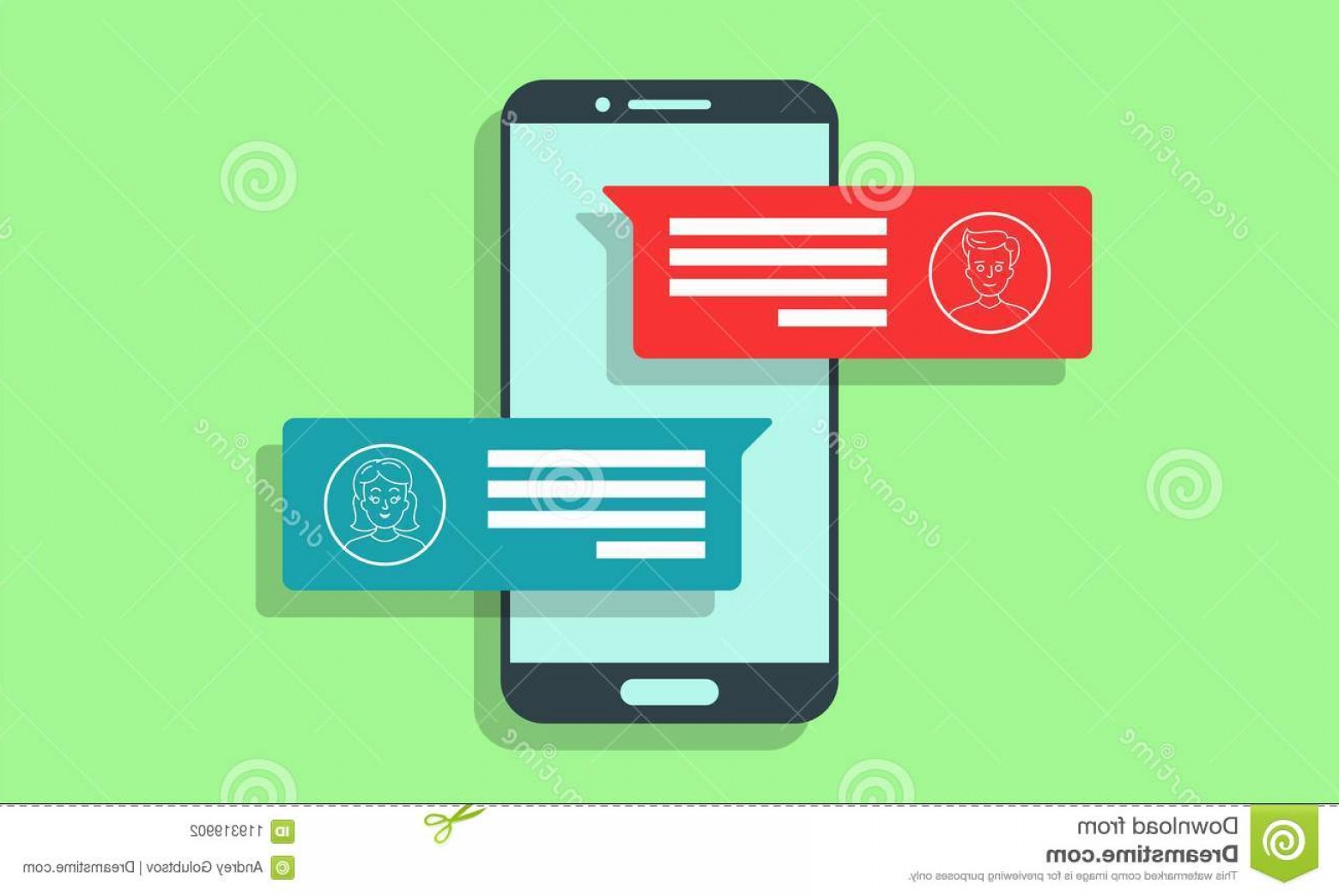 1560x1044 Chat Message Vector Messenger Text Notifications Smartphone