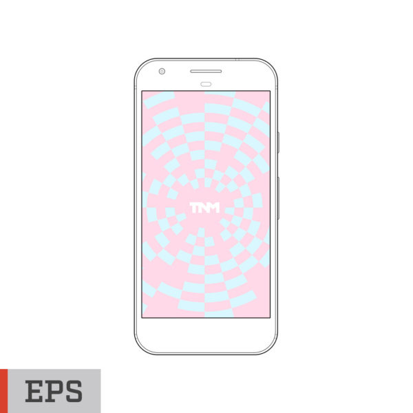 600x600 Outline Vector Mockup Template For Google Pixel